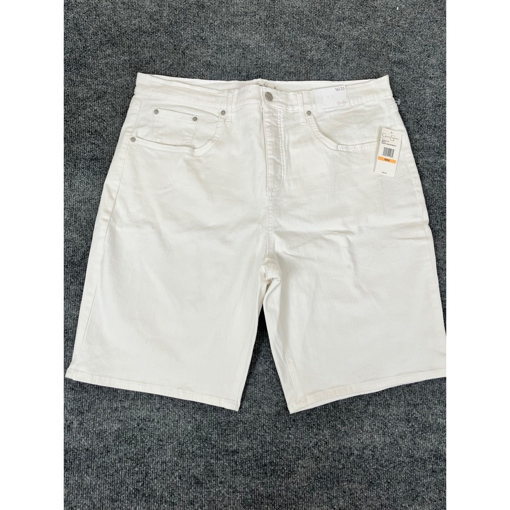 Jessica Simpson White Heartthrob Bermuda High Rise 10" Inseam Size 16/33 NWT